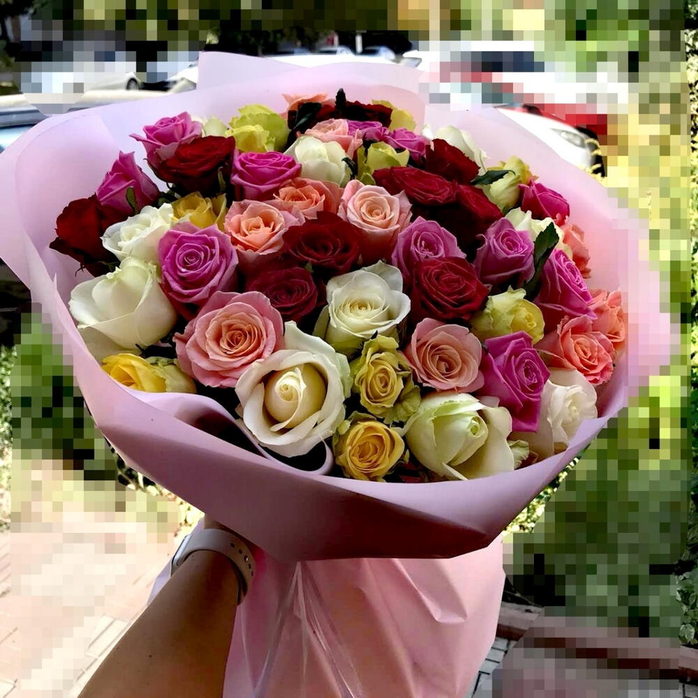 Букет цветов - 51 роза микс
